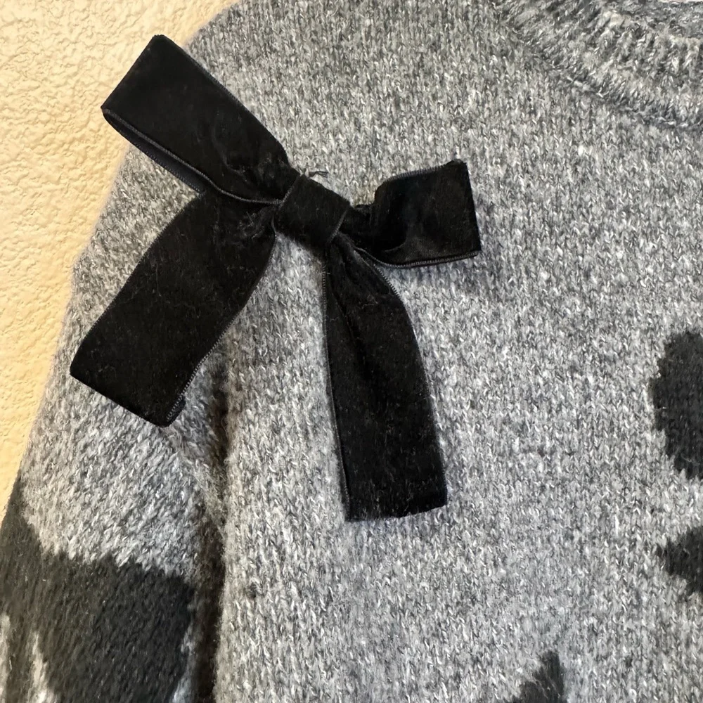 I.N. San Francisco Charcoal Sweater with Black Bow Details - Picture 5 of 10